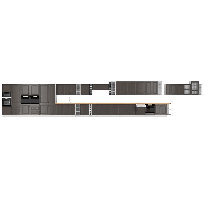 Konyhaszekrény STILO grafit mat/fehér 60dps-210 3s 1f