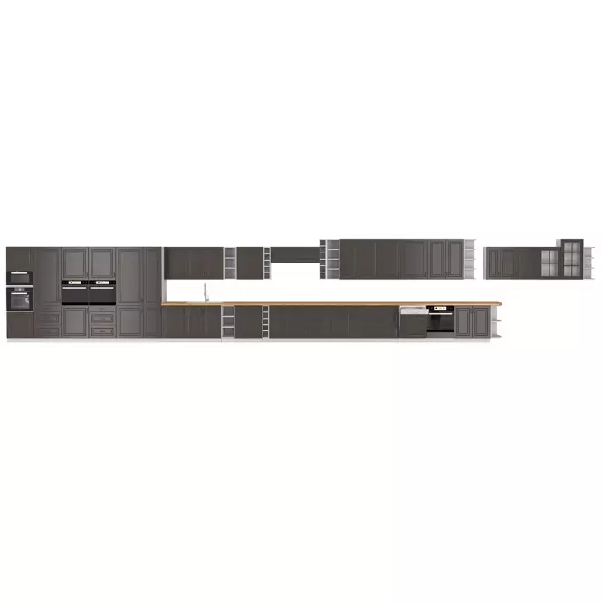 Konyhaszekrény STILO grafit mat/fehér 60dps-210 3s 1f,3