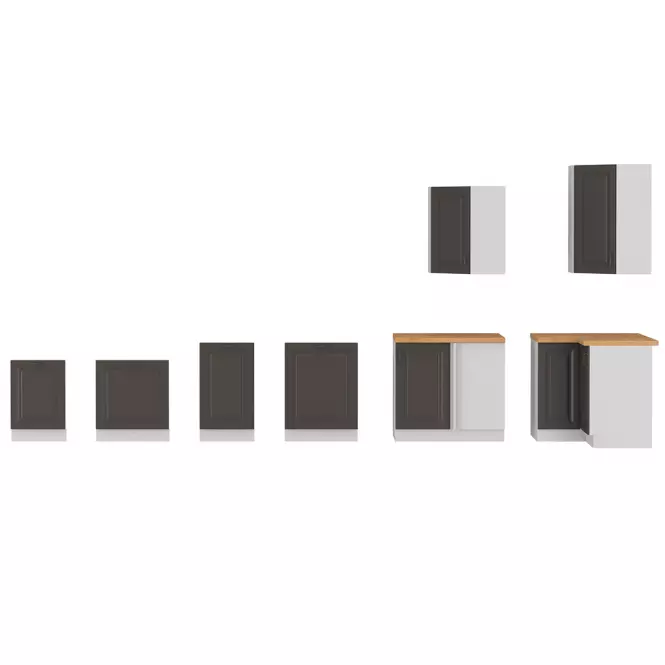 Konyhaszekrény STILO grafit mat/fehér 60dps-210 3s 1f,4