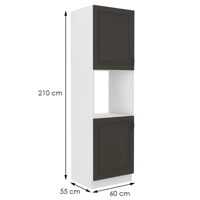 Konyhaszekrény STILO grafit mat/fehér 60dp-210 2f,2