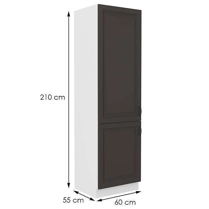 Konyhaszekrény STILO grafit mat/fehér 60dk-210 2f