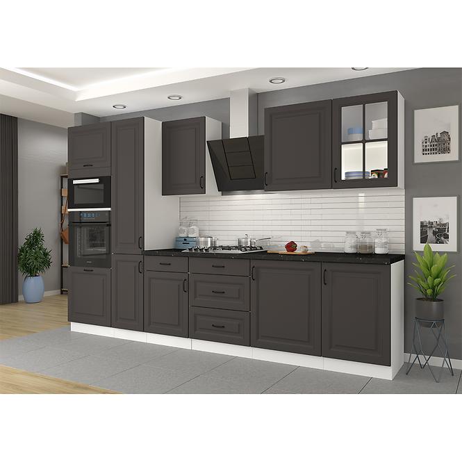 Konyhaszekrény STILO grafit mat/fehér 60dmp-210 2f