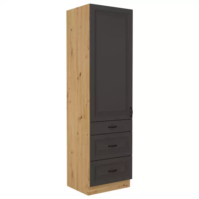 Konyhaszekrény STILO grafit mat/artisan 60dks-210 3s 1f