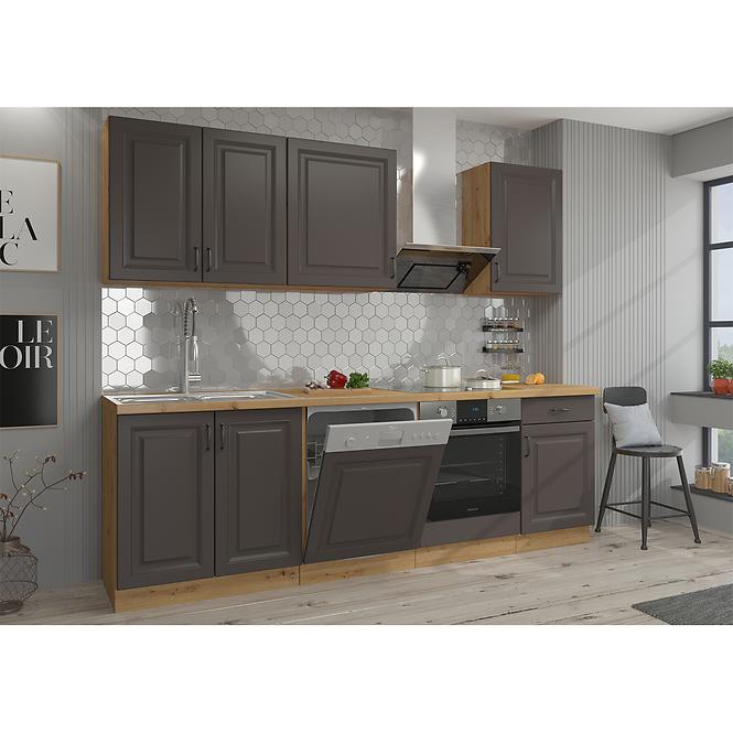 Konyhaszekrény STILO grafit mat/artisan 60dps-210 3s 1f