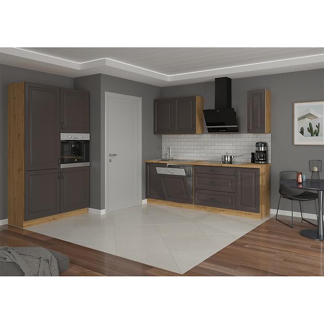 Konyhaszekrény STILO grafit mat/artisan 60dps-210 3s 1f