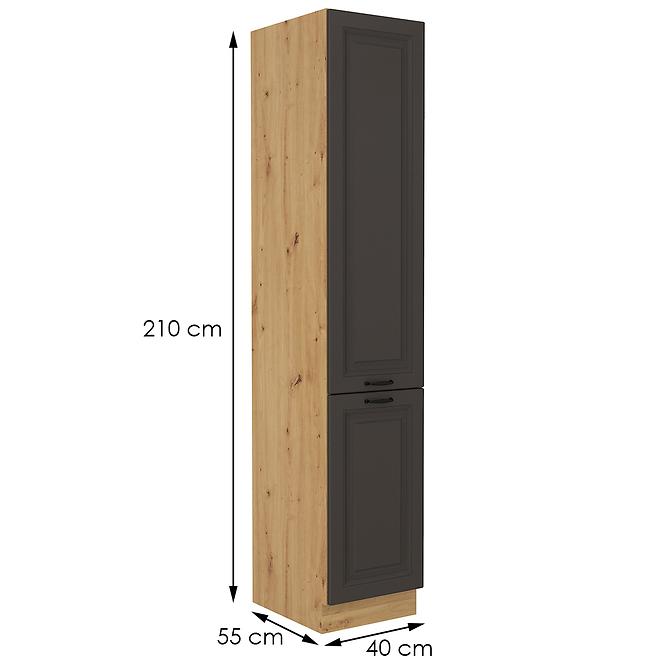 Konyhaszekrény STILO grafit mat/artisan 40dk-210 2f