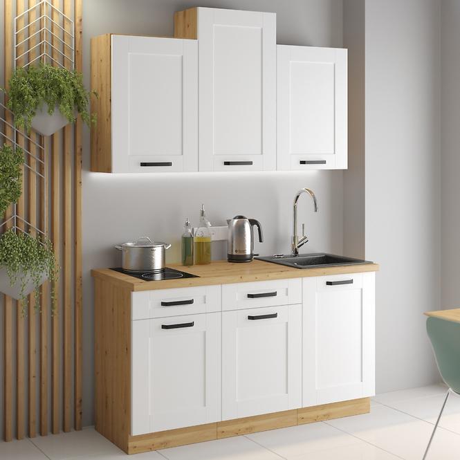 Konyhaszekrény LUNA fehér mat/artisan  60lo-210 2f