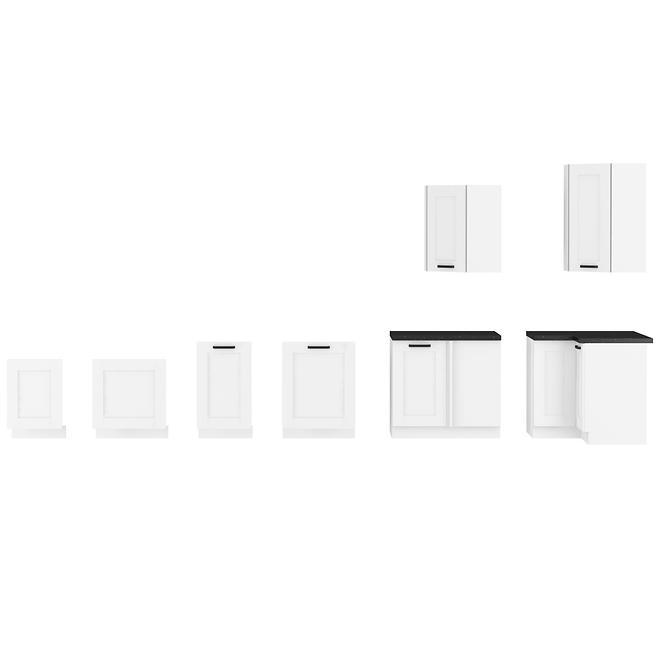 Konyhaszekrény LUNA fehér mat/fehér  60dks-210 3s 1f,12