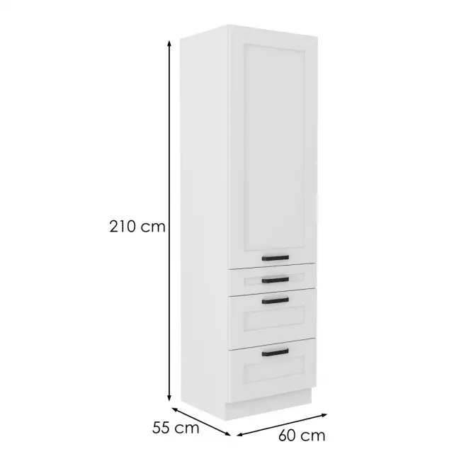 Konyhaszekrény LUNA fehér mat/fehér  60dks-210 3s 1f