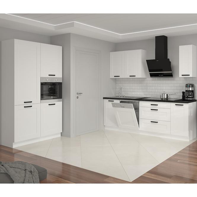 Konyhaszekrény LUNA fehér mat/fehér  60dks-210 3s 1f