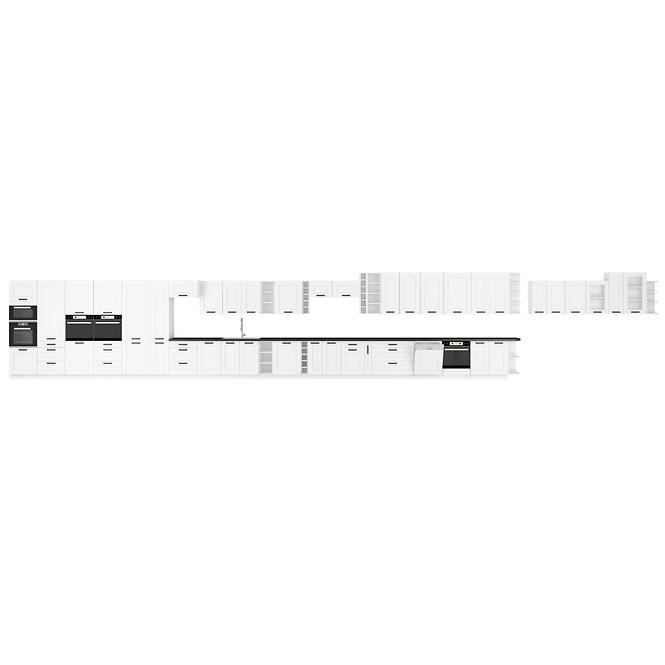 Konyhaszekrény LUNA fehér mat/fehér  60dps-210 3s 1f