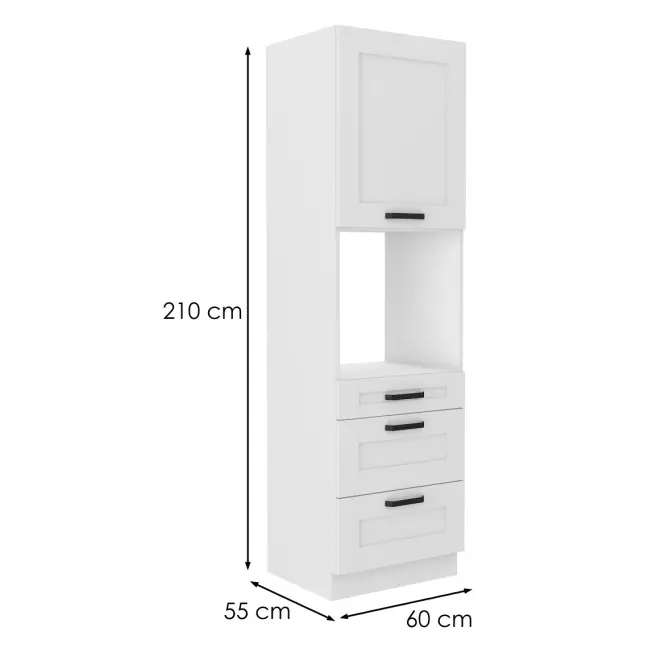 Konyhaszekrény LUNA fehér mat/fehér  60dps-210 3s 1f,2