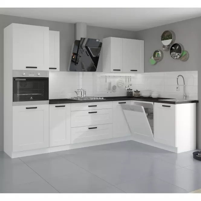 Konyhaszekrény LUNA fehér mat/fehér  60dmp-210 2f,7