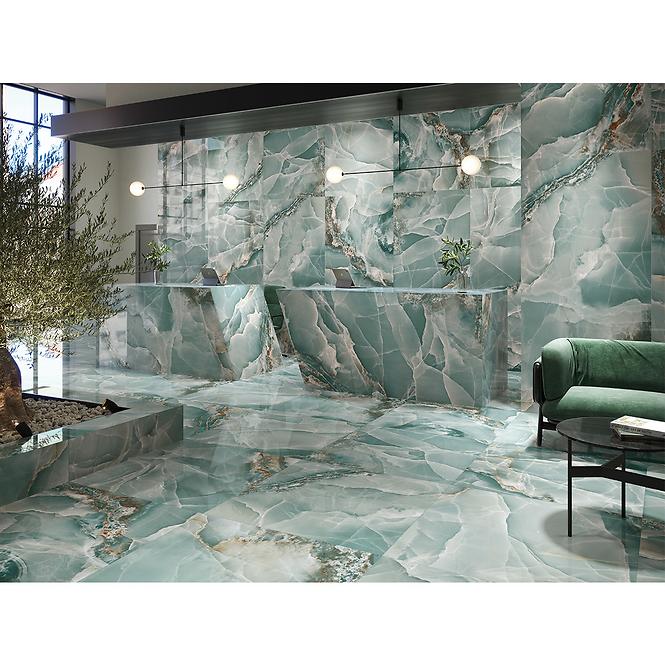 Csempe Gres Onyx Turquoise Pulido/Poler 60/120 Rect.
