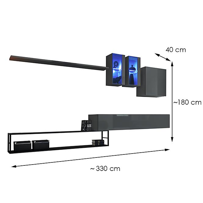 Nappali bútor Switch Met I grafit,2