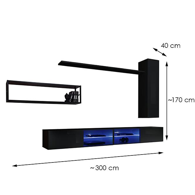 Nappali bútor Switch Met IV fekete,2
