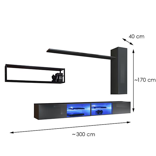 Nappali bútor Switch Met IV grafit,2