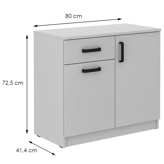 Komód Alacsony 2f1s Malta Világos szürkeTyp 820,2