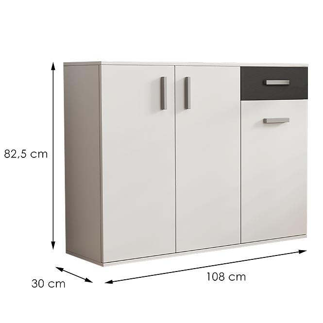 Komód Justus 07 White/ Black Gloss