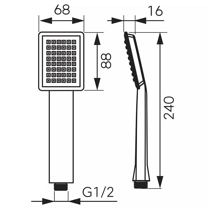 Kézi zuhany Sinus black,2