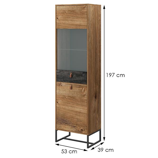 Vitrína Dark Dwt53 kézműves tölgy / fekete gyöngy,2