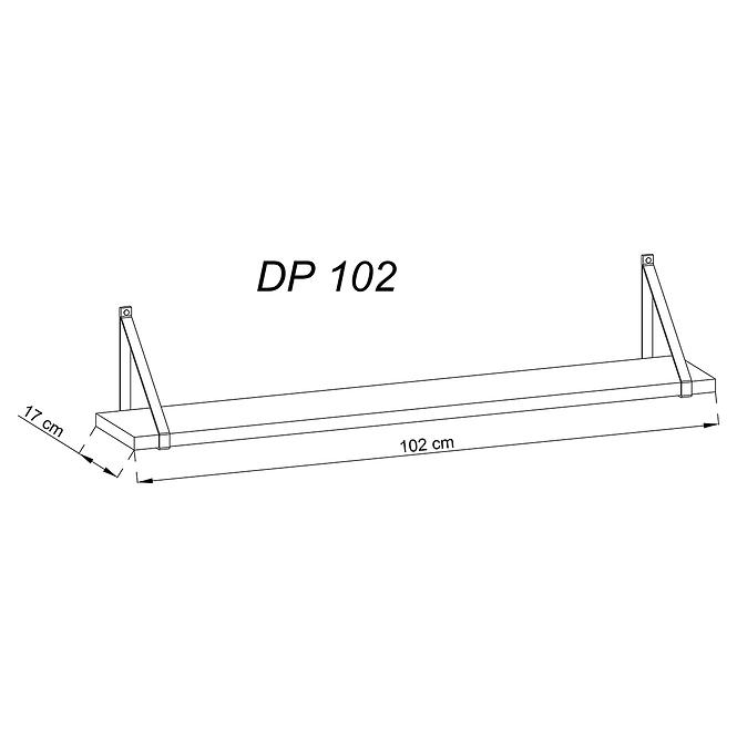 Falipolc Dark Dk103 Dub Ribbeck/Fekete kő