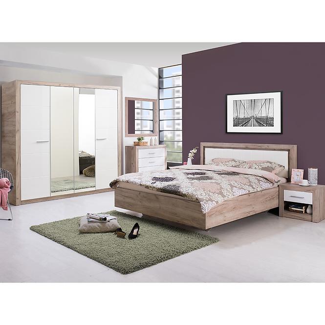 Komód Astor 2d2s Tölgy Šedá/fehér fényes 11008635,12