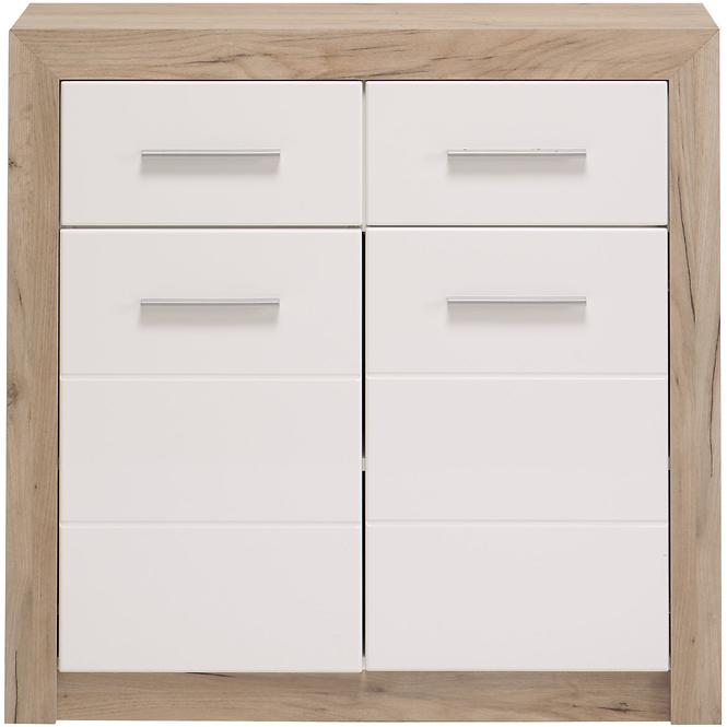 Komód Astor 2d2s Tölgy Šedá/fehér fényes 11008635
