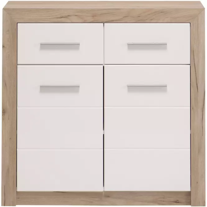 Komód Astor 2d2s Tölgy Šedá/fehér fényes 11008635,2