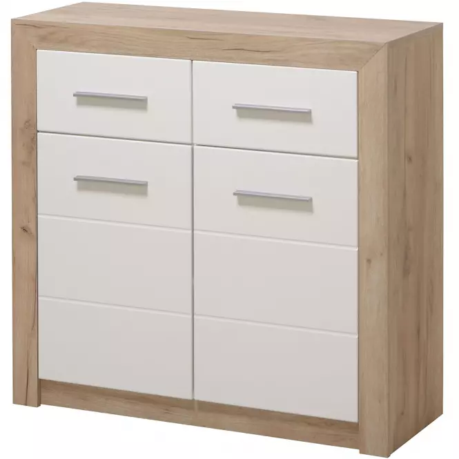 Komód Astor 2d2s Tölgy Šedá/fehér fényes 11008635