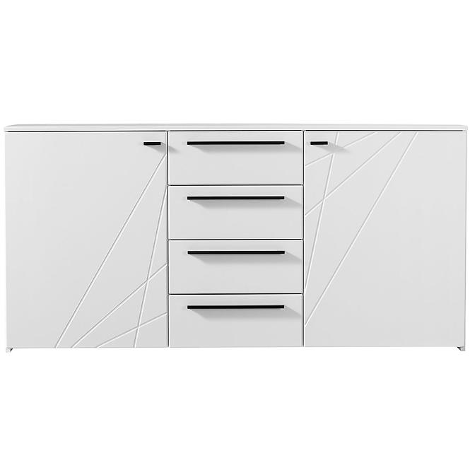 Komód Ksanti 2d4s fehér/fehér fényes 11008640,3