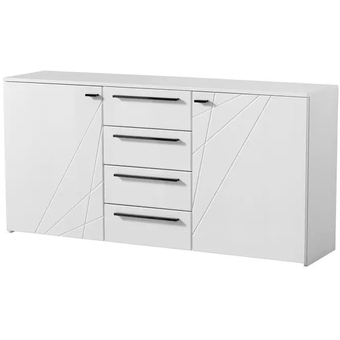 Komód Ksanti 2d4s fehér/fehér fényes 11008640,4