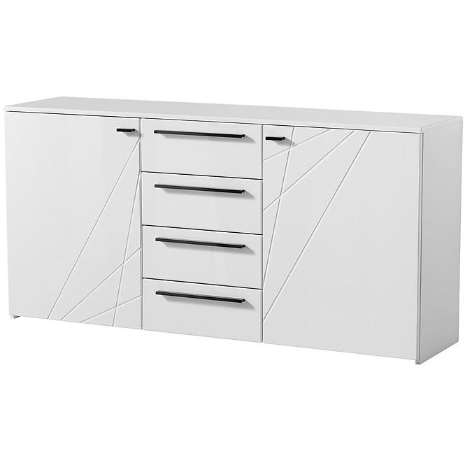 Komód Ksanti 2d4s fehér/fehér fényes 11008640,4
