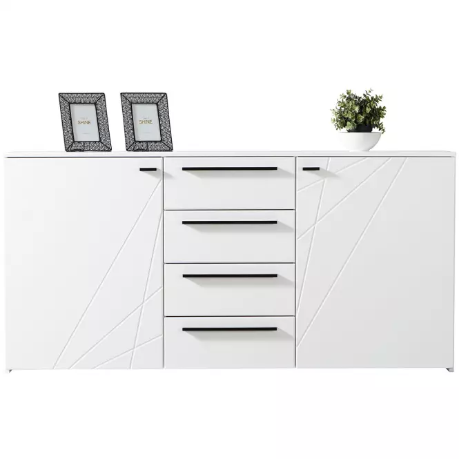Komód Ksanti 2d4s fehér/fehér fényes 11008640