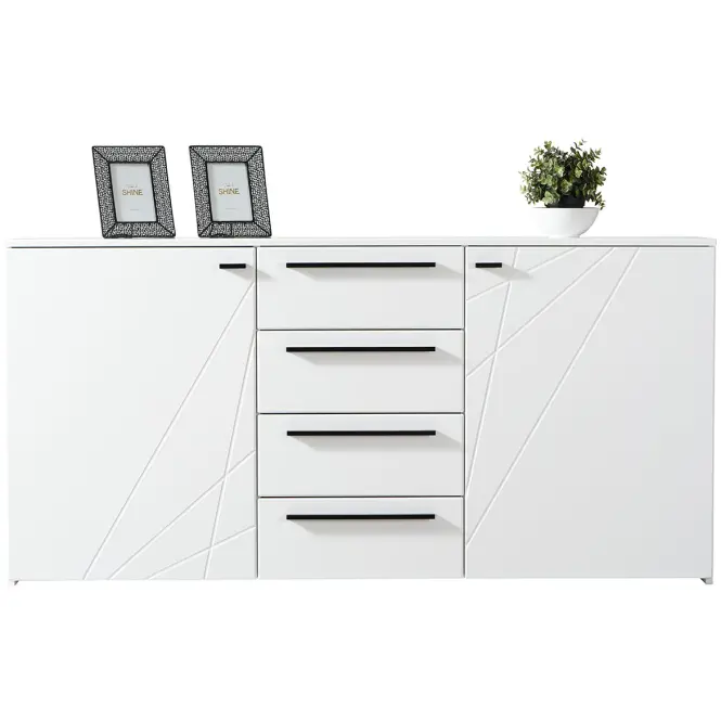 Komód Ksanti 2d4s fehér/fehér fényes 11008640,5