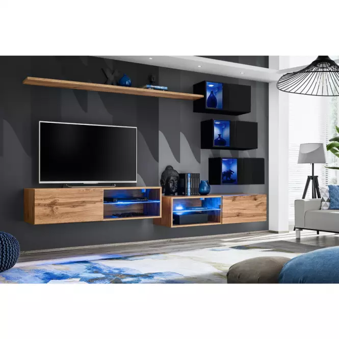 Fali szekrény Switch SW5 fekete,6