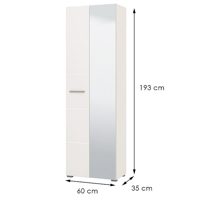 Szekrény Beny 60 2d fehér /fehér fényes 11008561,2