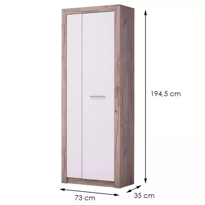 Szekrény Astor  Tölgy szürke/fehér fényes11008564,2