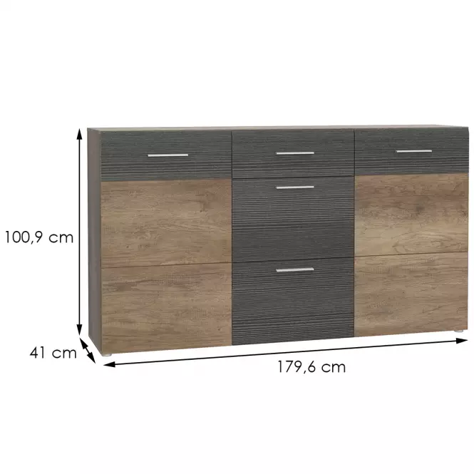 Komód Nabou P74 antik tölgy/touchwood,2