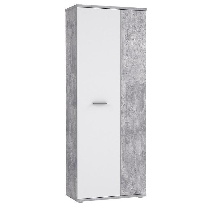 Szekrény Net 5p Beton világos / fehér