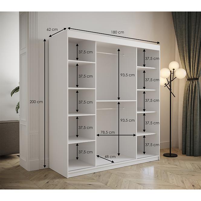 Szekrény Tapi 180 Biely/szürke