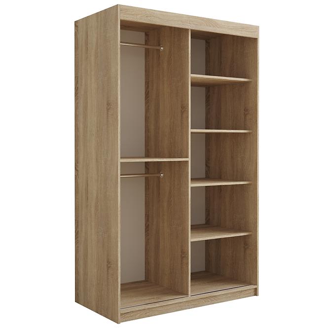 Szekrény Tapi 120 Dąb Sonoma/Fekete eko bőr