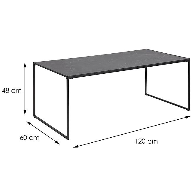 Dohányzóasztal Infinity 120x60x48 fekete márvány