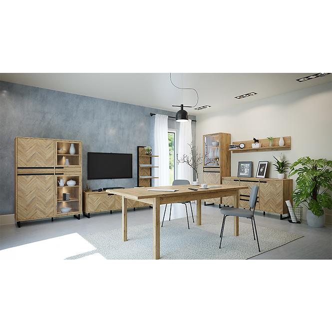 Dohányzóasztal Solletico tölgy spica heringbone/tölgy bartex