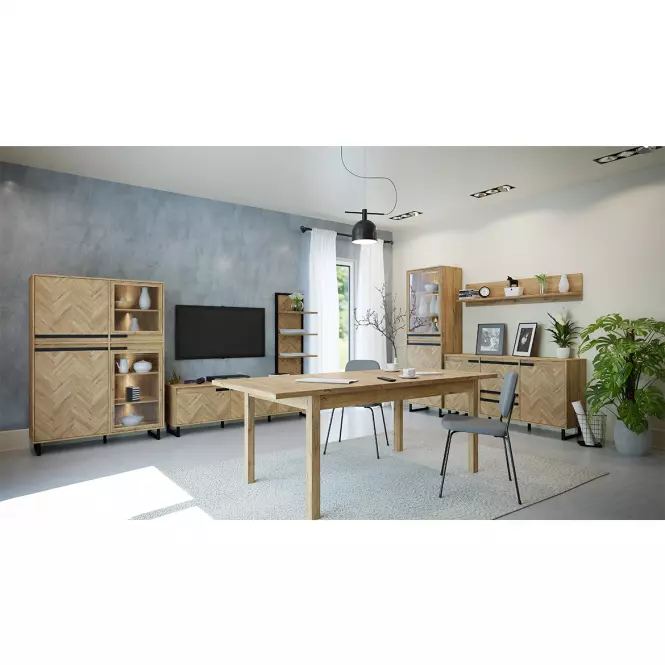 Dohányzóasztal Solletico tölgy spica heringbone/tölgy bartex,10