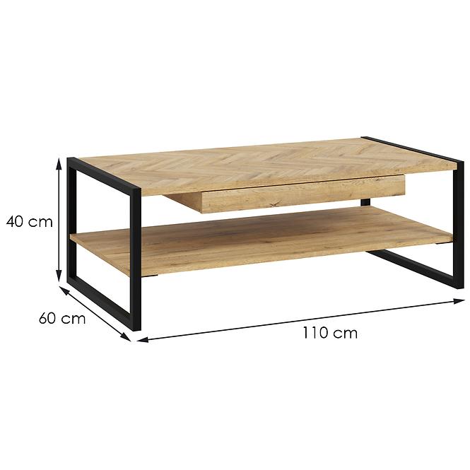 Dohányzóasztal Solletico tölgy spica heringbone/tölgy bartex,2