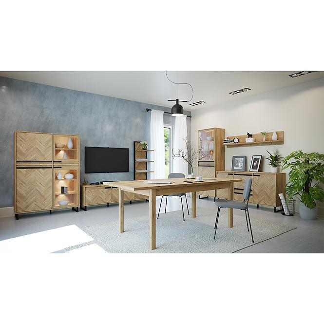 Dohányzóasztal Solletico tölgy spica heringbone/tölgy bartex,9