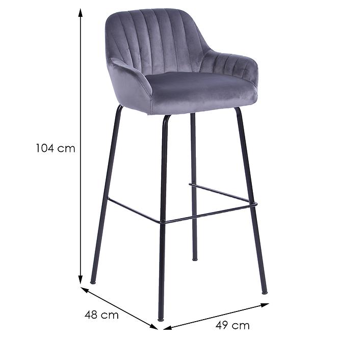Bárszék  2-170a Grey Velvet