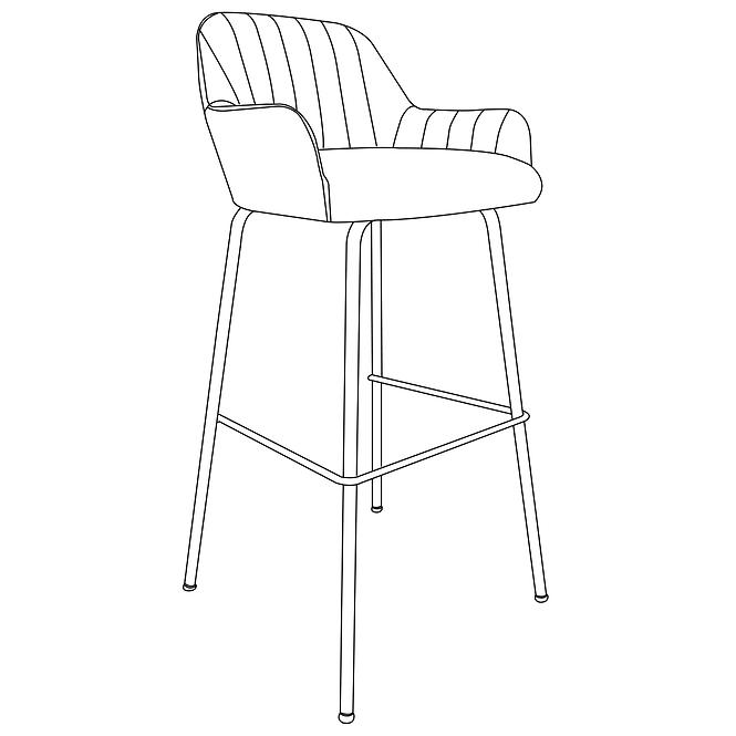 Bárszék  2-170a Grey Velvet,3