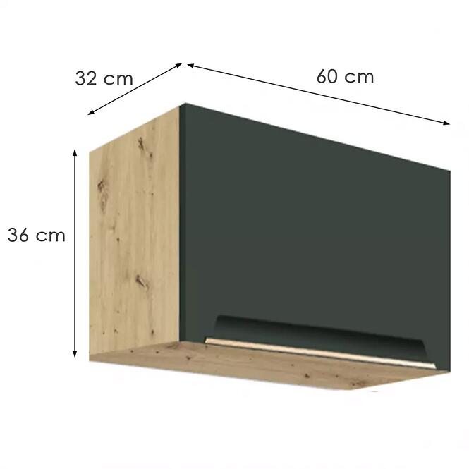 Konyhaszekrény Glamour 36g Green,2